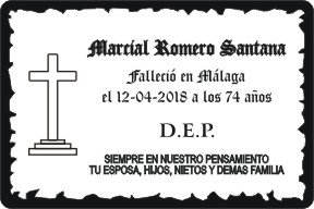 PLACA PARA DIFUNTO Grabinco.com