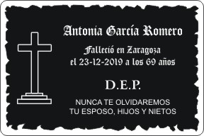 PLACA PARA DIFUNTO Grabinco.com