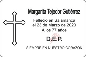 PLACA PARA DIFUNTO Grabinco.com