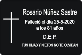 PLACA PARA DIFUNTO Grabinco.com