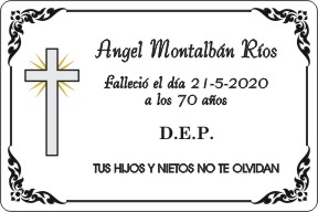 PLACA PARA DIFUNTO Grabinco.com