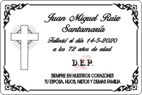 PLACA PARA DIFUNTO Grabinco.com