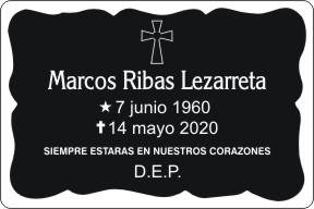 PLACA PARA DIFUNTO Grabinco.com