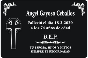 PLACA PARA DIFUNTO Grabinco.com
