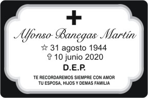PLACA PARA DIFUNTO Grabinco.com