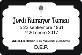 PLACA PARA DIFUNTO Grabinco.com