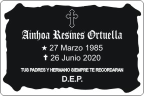 PLACA PARA DIFUNTO Grabinco.com