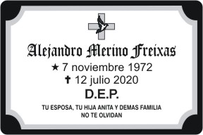 PLACA PARA DIFUNTO Grabinco.com
