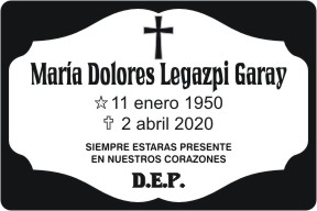 PLACA PARA DIFUNTO Grabinco.com