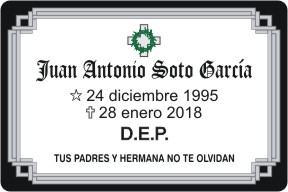 PLACA PARA DIFUNTO Grabinco.com