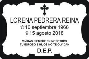 PLACA PARA DIFUNTO Grabinco.com