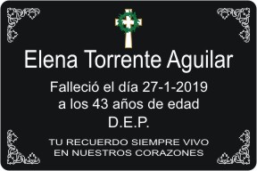 PLACA PARA DIFUNTO Grabinco.com