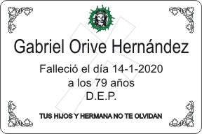 PLACA PARA DIFUNTO Grabinco.com