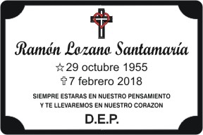 PLACA PARA DIFUNTO Grabinco.com