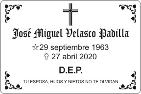 PLACA PARA DIFUNTO Grabinco.com