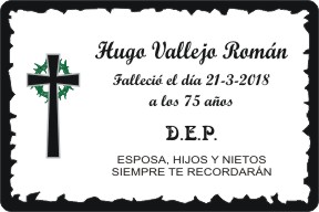 PLACA PARA DIFUNTO Grabinco.com