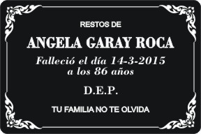 PLACA PARA DIFUNTO Grabinco.com