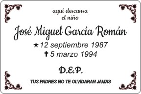 PLACA PARA DIFUNTO Grabinco.com