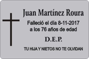 PLACA PARA DIFUNTO Grabinco.com