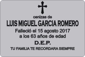 PLACA PARA DIFUNTO Grabinco.com