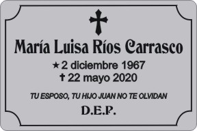 PLACA PARA DIFUNTO Grabinco.com
