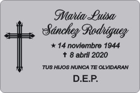 PLACA PARA DIFUNTO Grabinco.com