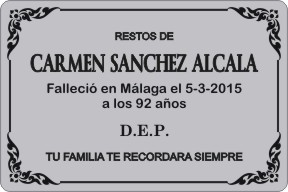 PLACA PARA DIFUNTO Grabinco.com