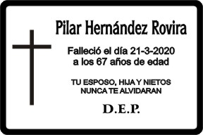 PLACA PARA DIFUNTO Grabinco.com