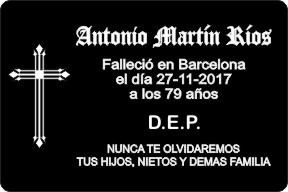 PLACA PARA DIFUNTO Grabinco.com