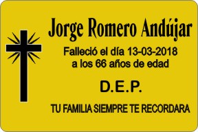 PLACA PARA DIFUNTO Grabinco.com