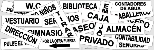 PLACAS ESTANDAR para PUERTAS, Grabinco.com