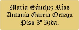 PLACAS para BUZONES - Grabinco.com