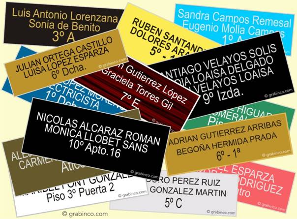 PLACAS GRABADAS PARA BUZONES