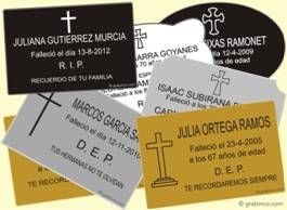 PLACAS GRABADAS PARA CEMENTERIO, SEPULTURAS, LAPIDAS Grabinco.com