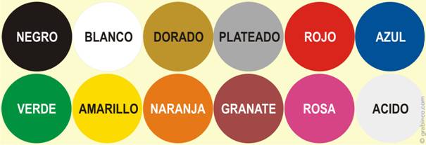 PALETA DE COLORES DE VINILOS DISPONIBLES Grabinco.com