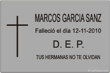 PLACA PARA CEMENTERIO CEM201 Grabinco.com
