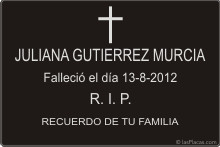 PLACA PARA CEMENTERIO CEM203 Grabinco.com