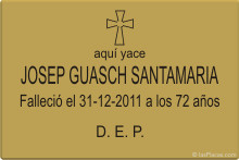 PLACA PARA CEMENTERIO CEM205 Grabinco.com