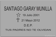PLACA PARA CEMENTERIO CEM207 Grabinco.com
