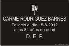 PLACA PARA CEMENTERIO CEM209 Grabinco.com