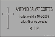 PLACA PARA CEMENTERIO CEM210 Grabinco.com