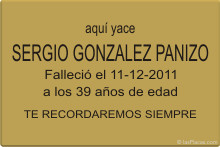 PLACA PARA CEMENTERIO CEM211 Grabinco.com