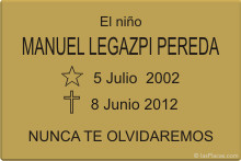 PLACA PARA CEMENTERIO CEM214 Grabinco.com