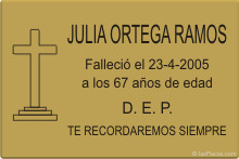 PLACA PARA CEMENTERIO CEM217 Grabinco.com