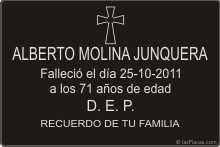 PLACA PARA CEMENTERIO CEM218 Grabinco.com