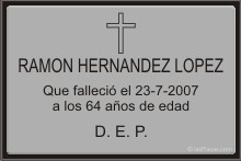 PLACA PARA CEMENTERIO CEM219 Grabinco.com