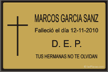 PLACA PARA CEMENTERIO CEM220 Grabinco.com