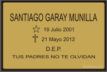 PLACA PARA CEMENTERIO CEM224 Grabinco.com