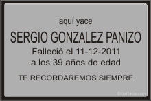 PLACA PARA CEMENTERIO CEM225 Grabinco.com