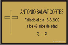 PLACA PARA CEMENTERIO CEM226 Grabinco.com